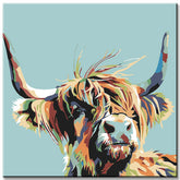 Paint by Numbers Highland Cattle Portrait